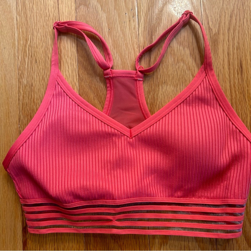 VS Pink coral ribbed sports bra | S